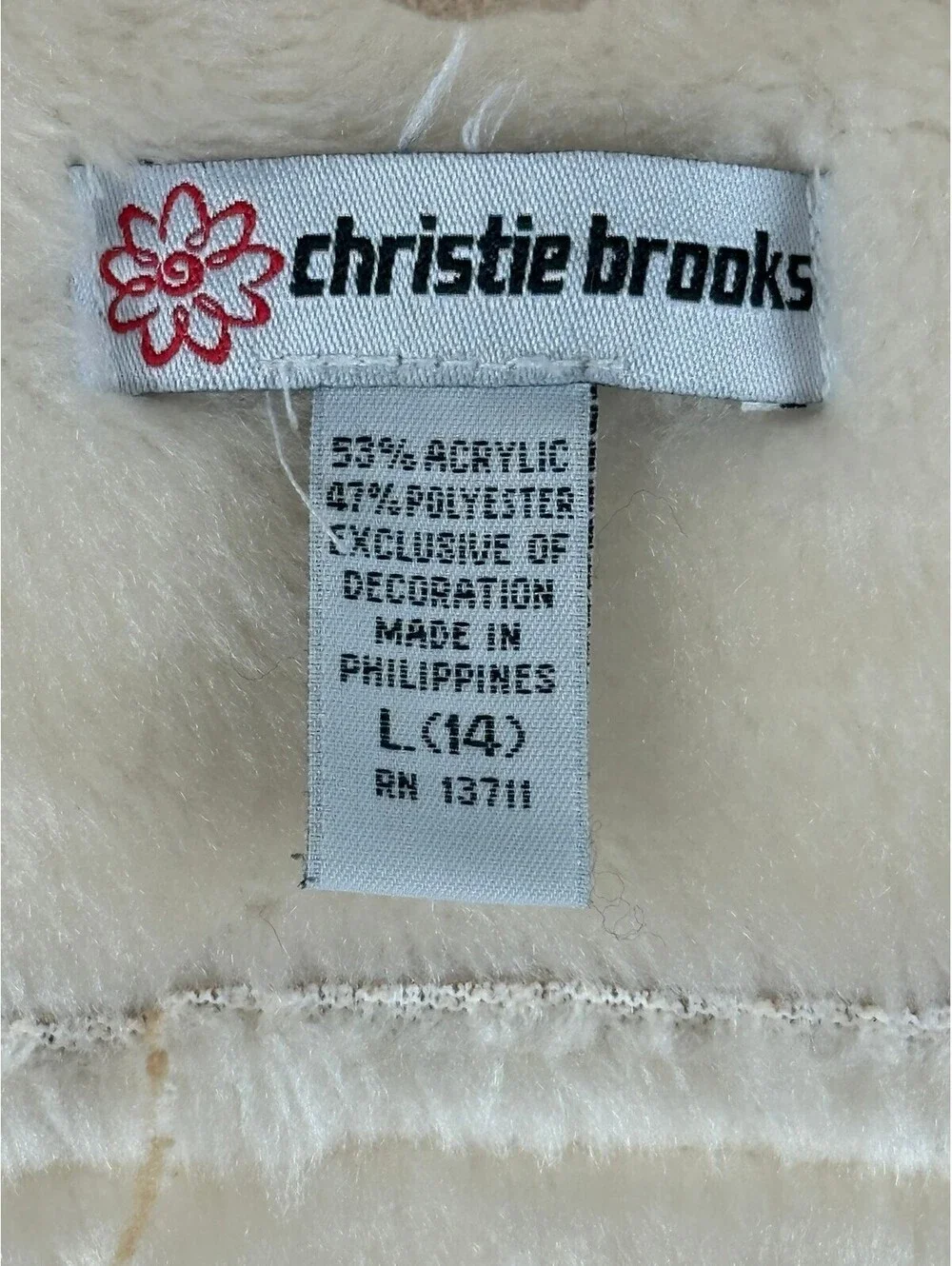 Christie Brooks Faux Shearling Duffle Coat Womens L Tan Faux Fur Hooded Jacket